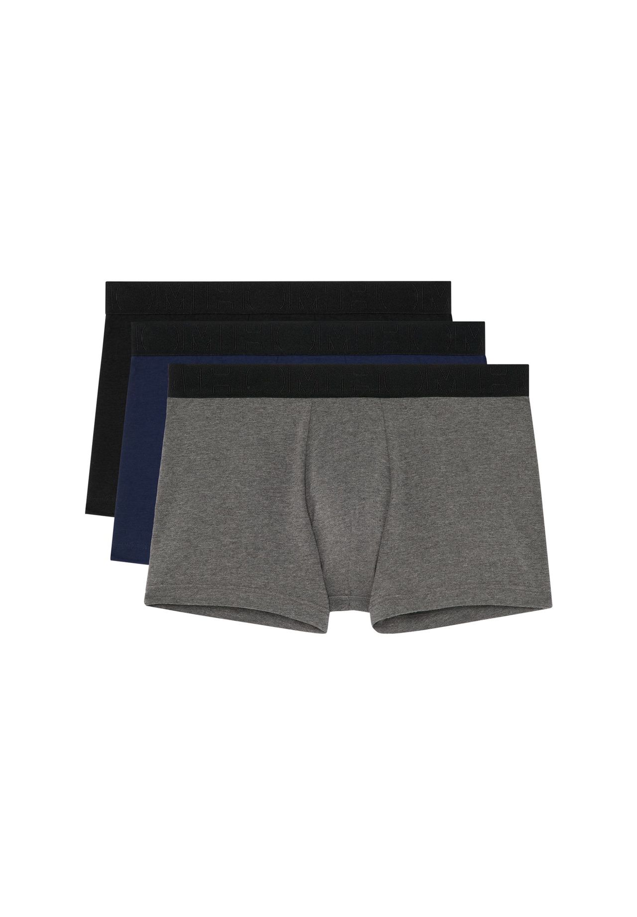 

Мужские трусы-боксеры, упаковка из 3 шт – тональный набор №2, шорты, нижнее белье HOM, цвет Schwarz/blau/grau