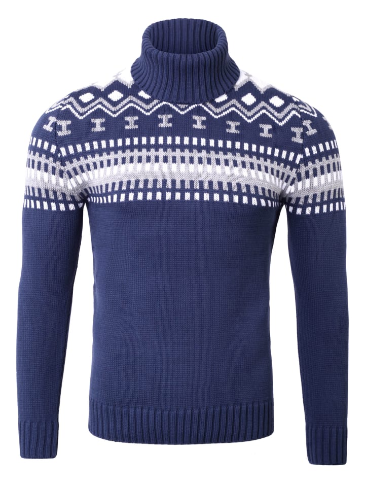 

Пуловер RESLAD Strickpullover Rollkragenpullover, синий