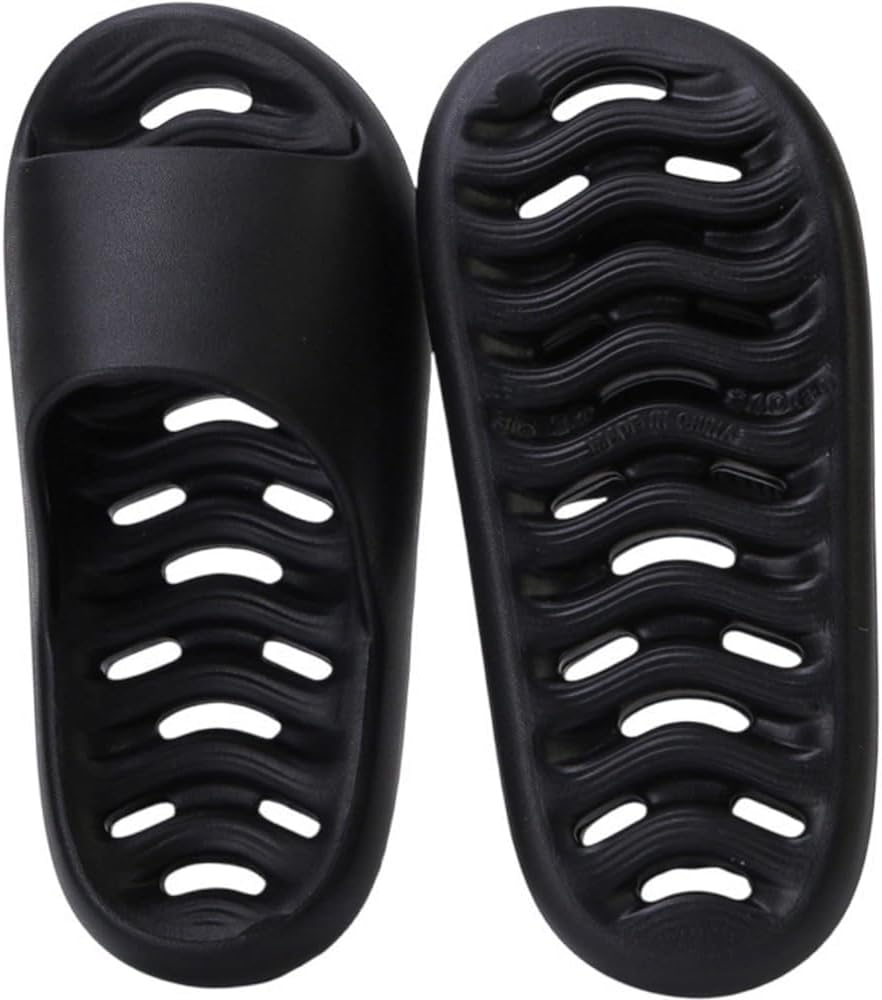 

Душевые тапочки с отверстиями, быстро сохнут, нескользящие, удобные, для мужчин и женщин, домашние тапочки Xunbai, черный