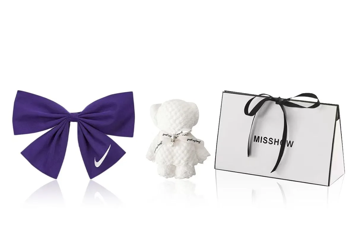 Женские заколки для волос Nike, 2# Purple Bowknot+Premium Towel Bear+Present Box