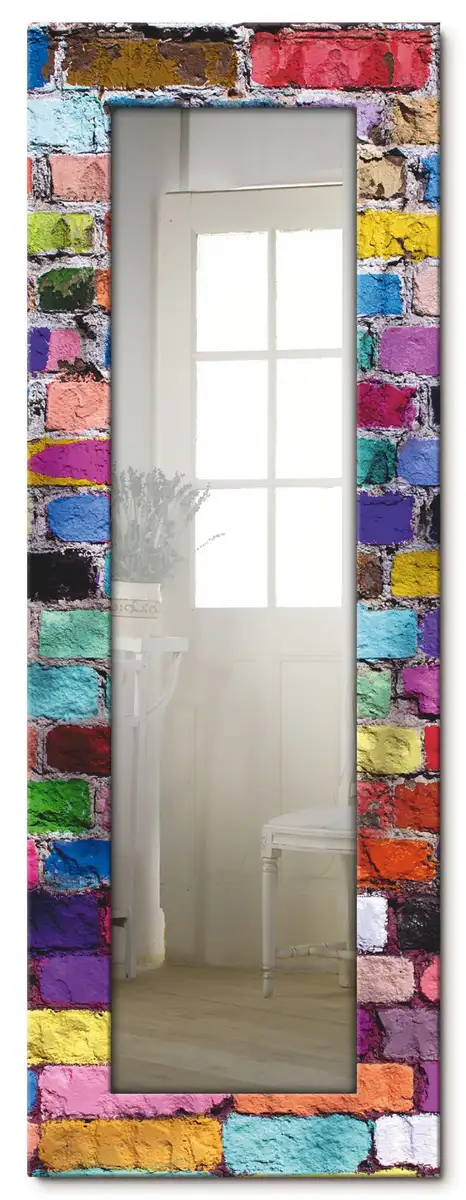 

Декоративное зеркало Artland "Colorful Wall", зеркало в полный рост в раме, настенное зеркало, с мотивной рамкой, загородный дом 50,4х140,4х1,6 см, цвет bunt