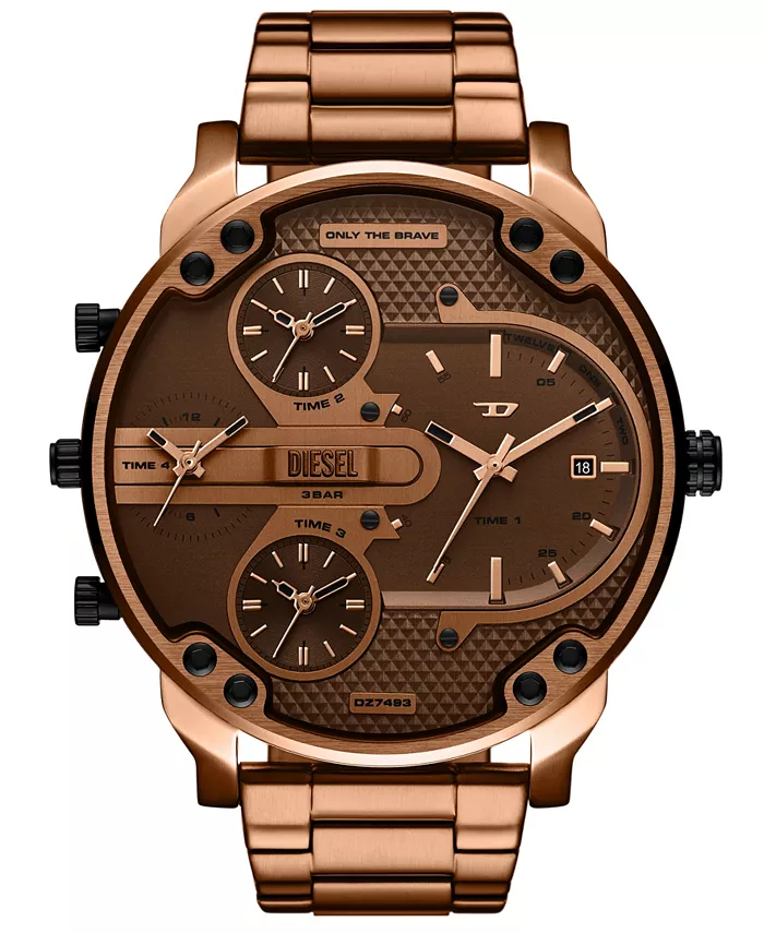 

Мужские часы Mr. Daddy Slim Quartz с тремя стрелками и датой, коричневые, из нержавеющей стали, 54 мм Diesel