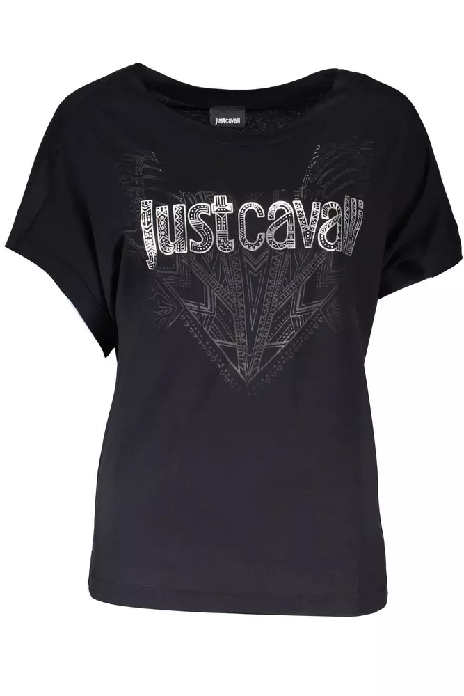

Черная модальная женская футболка Just Cavalli