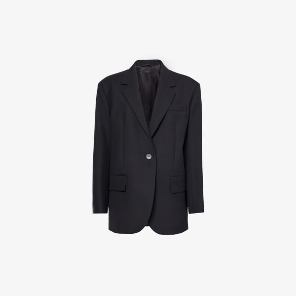 

Однобортный шерстяной пиджак свободного кроя. Weekend Max Mara, черный