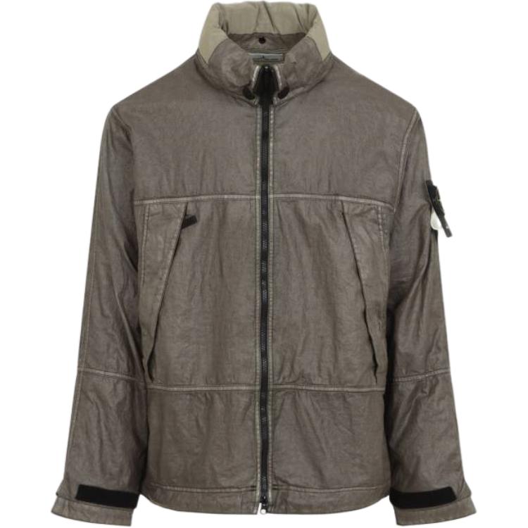 

STONE ISLAND Куртка на молнии с нашивкой-логотипом, Army Green