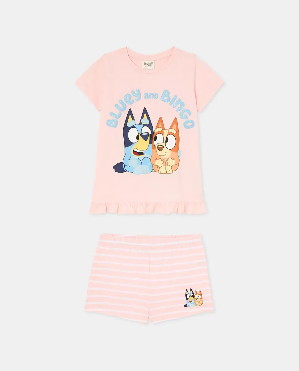 

Девичья пижама в короткую полоску Cotton Juice, цвет Rosa