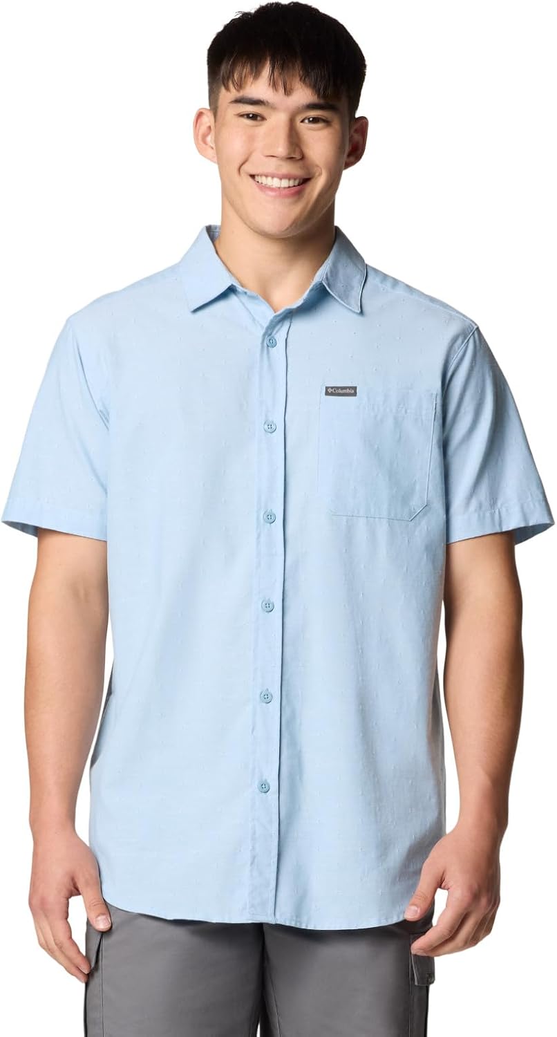

Columbia мужская рубашка с коротким рукавом Rapid Rivers, Ripple Blue Diamond Dobby Chambray