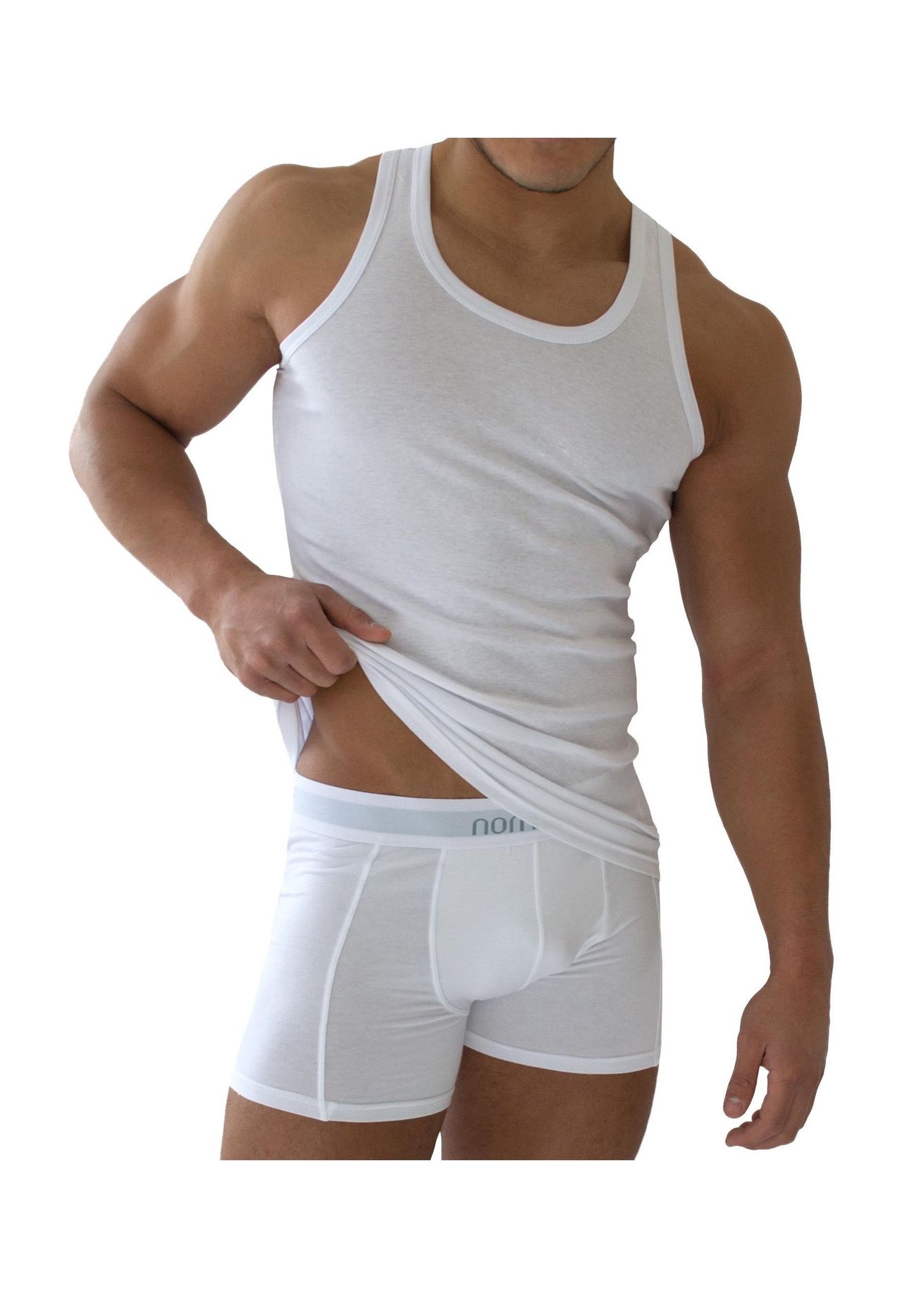 

Комплект из 5 мужских маек, тонкая резинка, белые Normani, белый