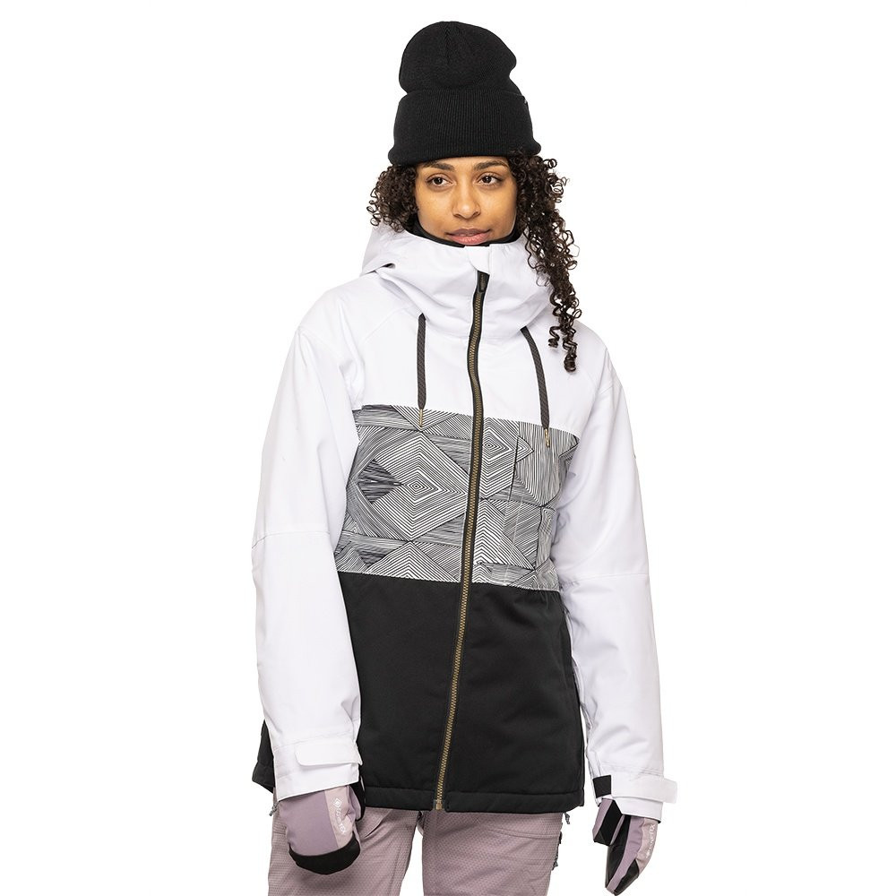 

Женская утепленная сноубордическая куртка 686 Athena - зима 2024 года, White Geo Colorblock