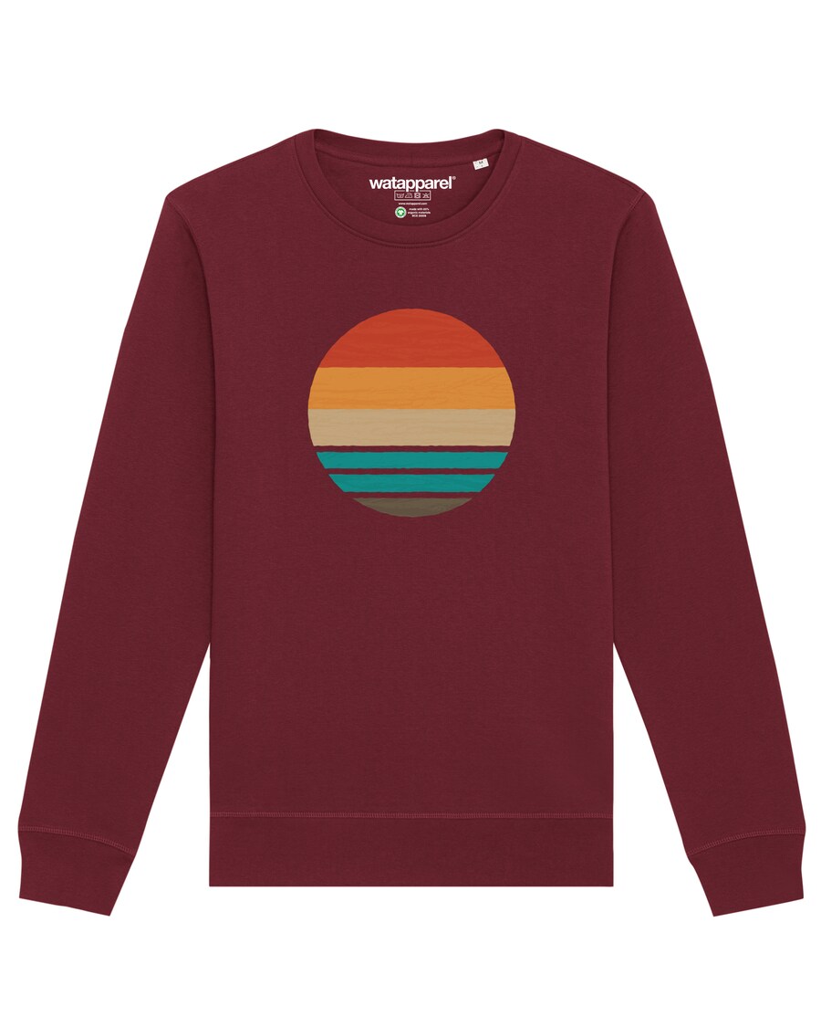

Толстовка Watapparel Retro Sunset Ocean, бордовый