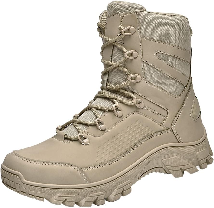

Легкие мужские тактические ботинки для походов Maylrvjv, тренировки на свежем воздухе, полевые боевые учения, военные ботинки, альпинистские ботинки, бежевый