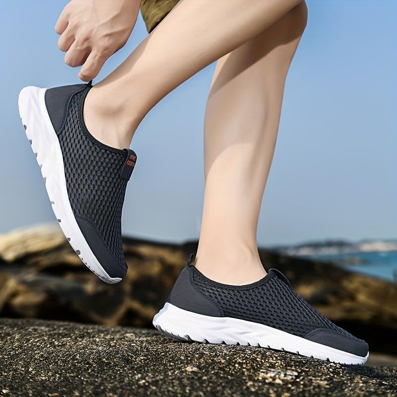 Легкие дышащие слипоны для мужчин - идеально подходят для прогулок, вождения и активного отдыха Hhhchpm, темно-синий — фото 3
