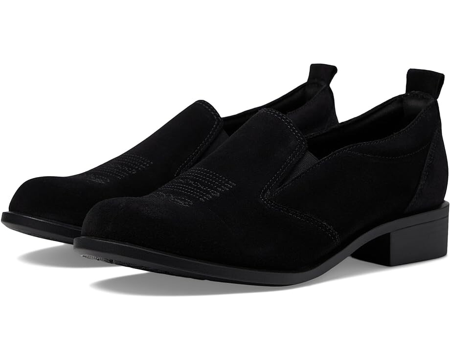 

Лоферы SAS Saddle Slip On Loafer, цвет Black Suede