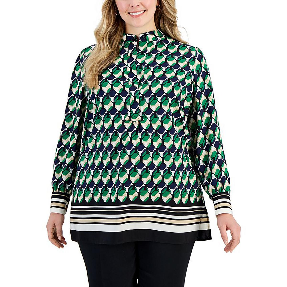 

Блузка женская Anne Klein, цвет black/emerald multi