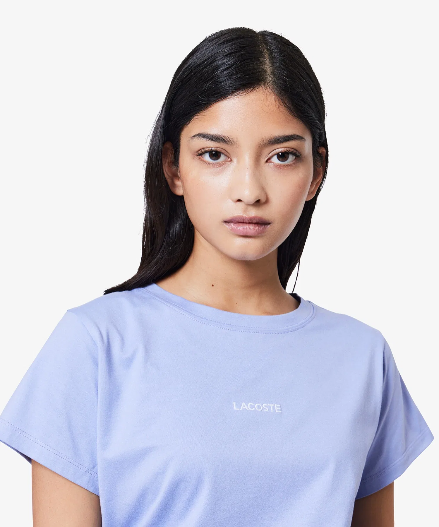 Футболка LACOSTE с логотипом, женская, хлопковая, белая — фото 3
