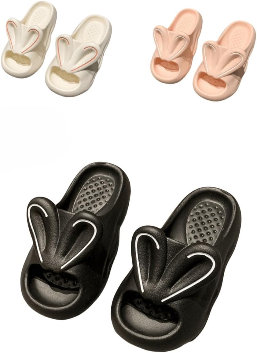 

Милые тапочки-зайчики для женщин Летние мягкие шлепанцы на платформе Нескользящие домашние и тапочки Kawaii подарки для женщин и мужчин Albiva, черный