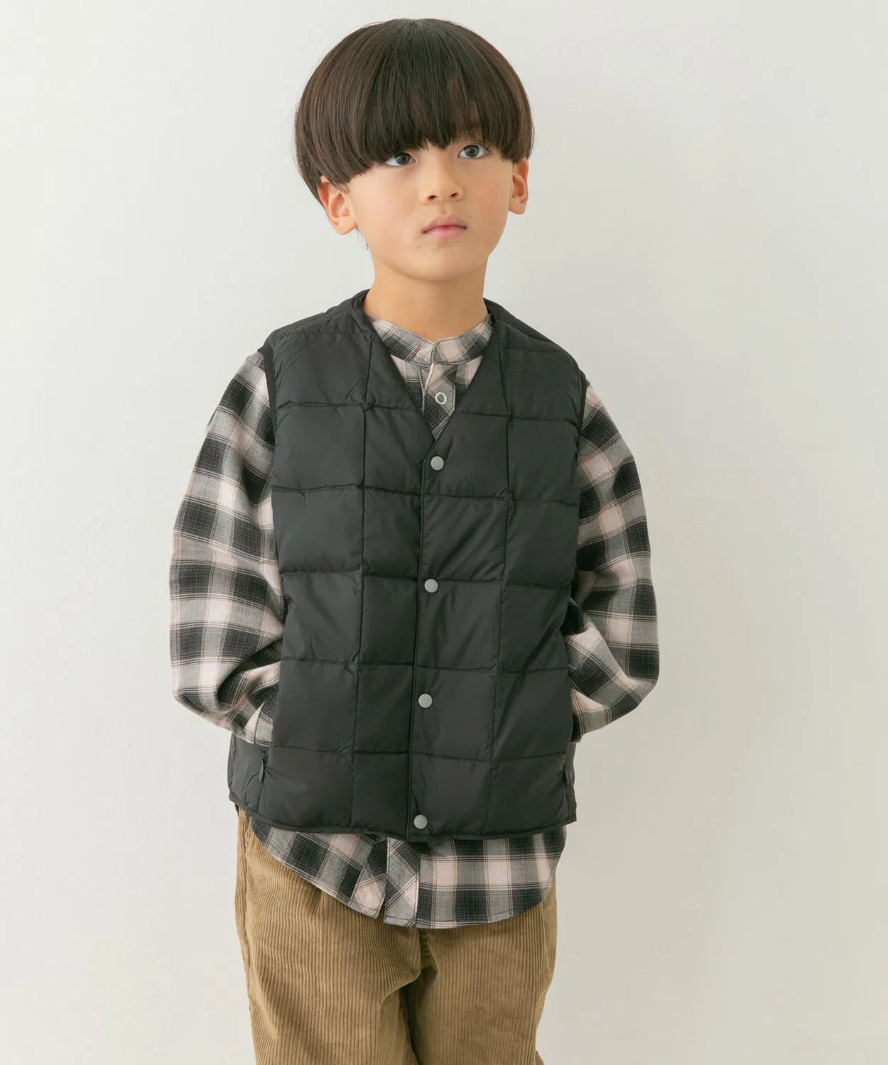 Жилет TAION V-Neck Button Down для детей, бежевый — фото 2