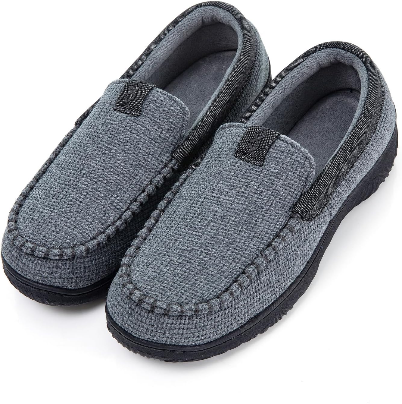 

Мужские тапочки-мокасины для дома - обувь с эффектом памяти для дома и улицы, дышащие туфли-слипоны Bovty, серый