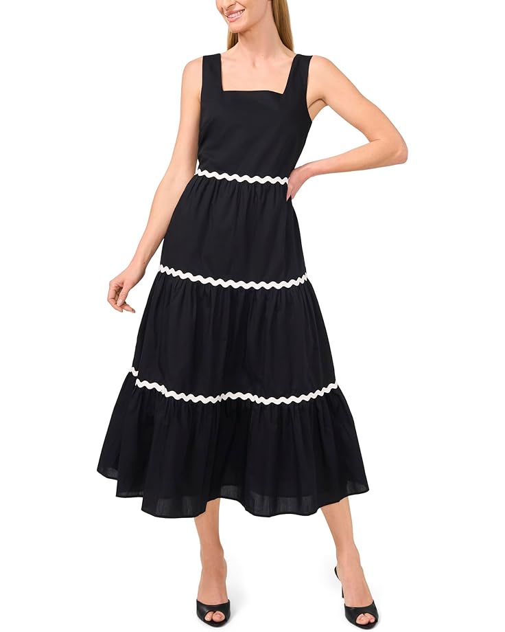 

Платье CeCe Trim Square Neck Tiered Maxi, цвет Rich Black