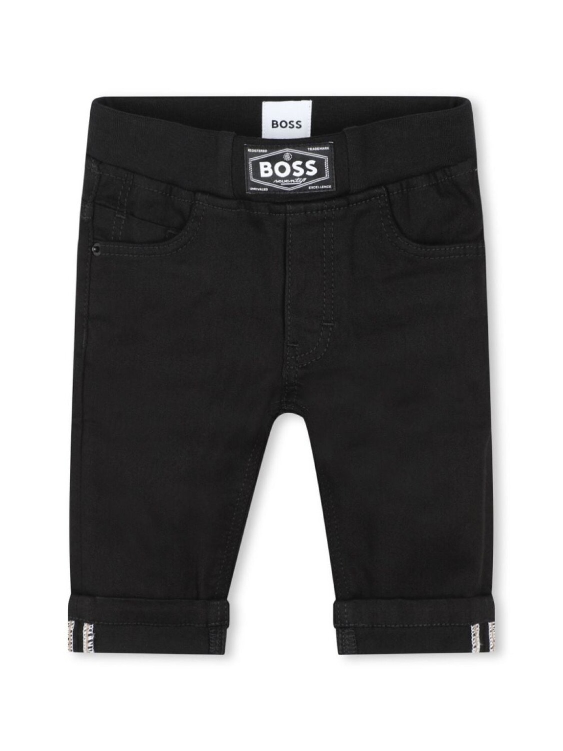 

BOSS Kidswear джинсы с подворотами и логотипом, черный