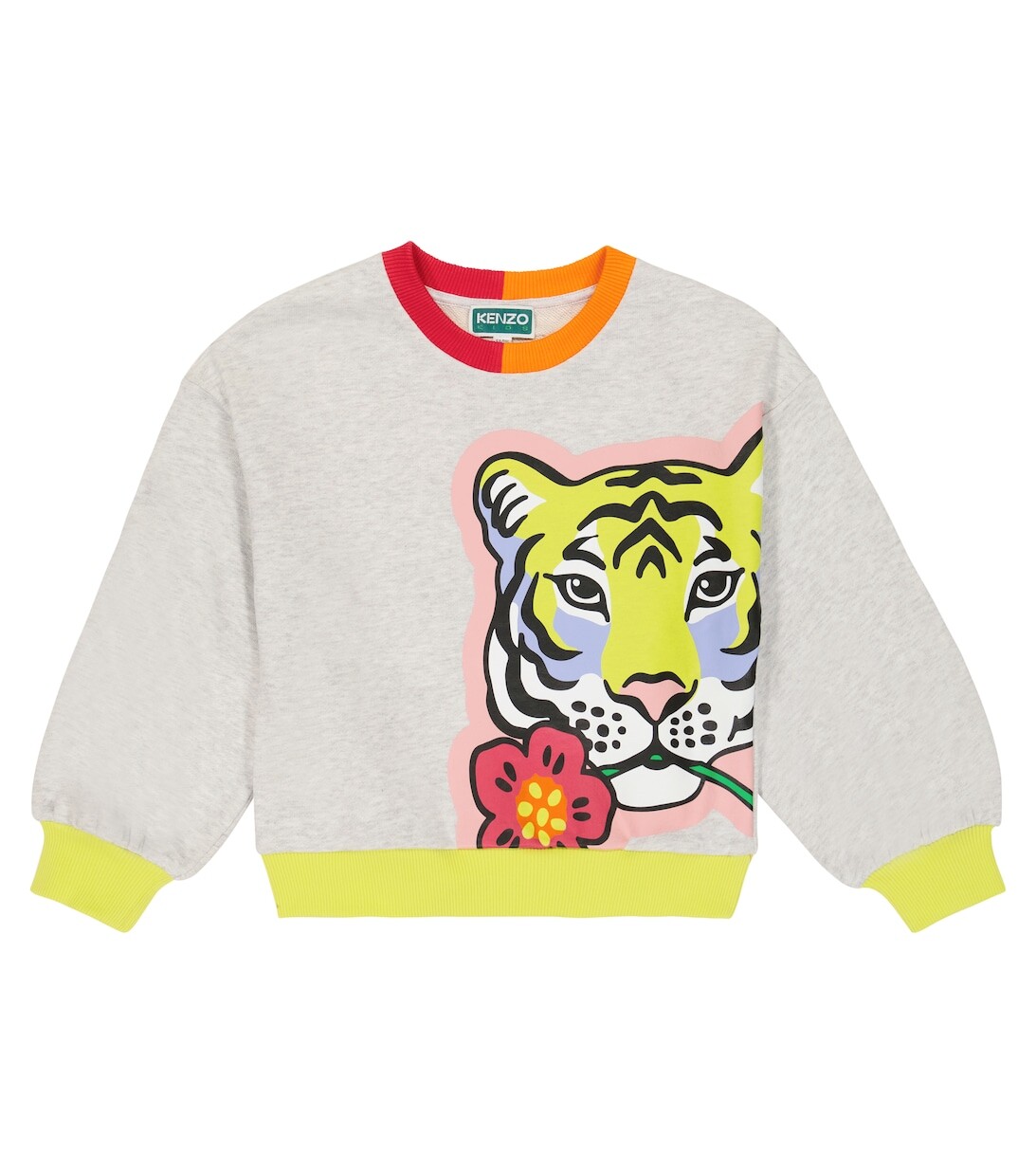 

Толстовка из хлопкового флиса с принтом Kenzo, серый