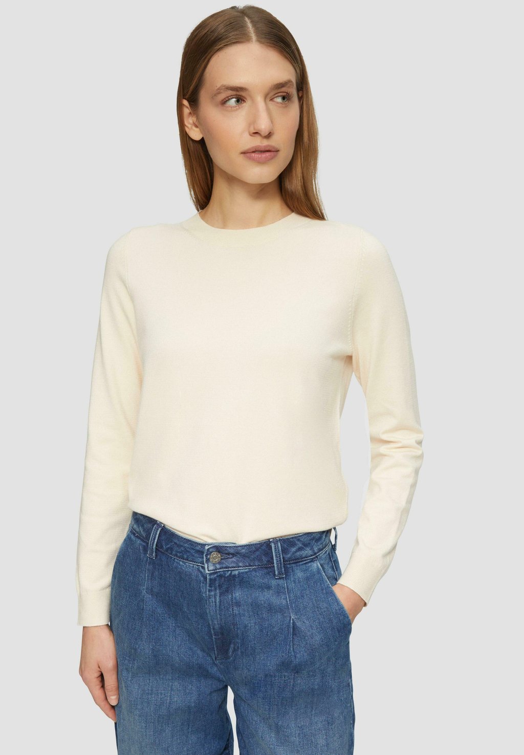 

Джемпер WEICHER MIT CREW NECK s.Oliver, бежевый