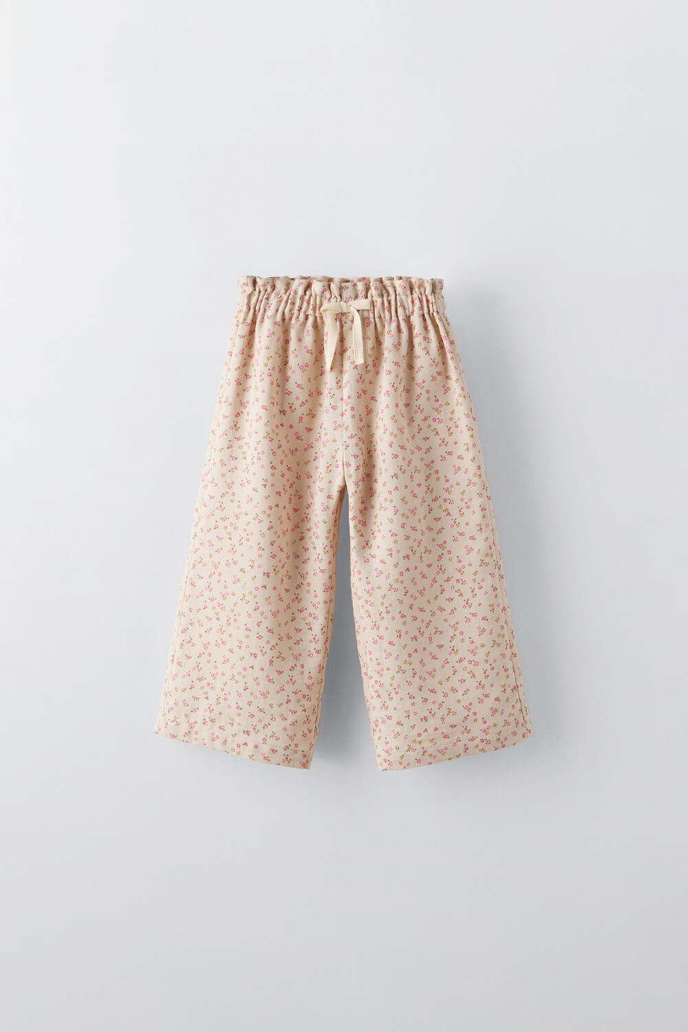 

Брюки с цветочным рисунком ZARA, цвет stone