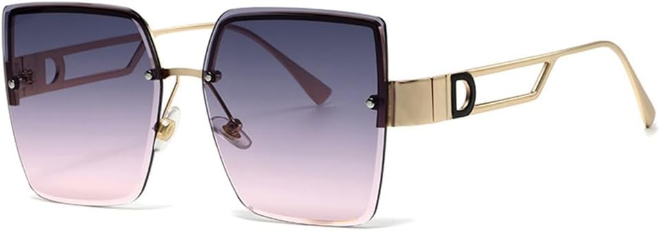 

Женские солнцезащитные очки с градиентным покрытием, без оправы; мужские солнцезащитные очки D-образной формы в стиле ретро, ​​защита от УФ-излучения UV400 generic, Gray Pink