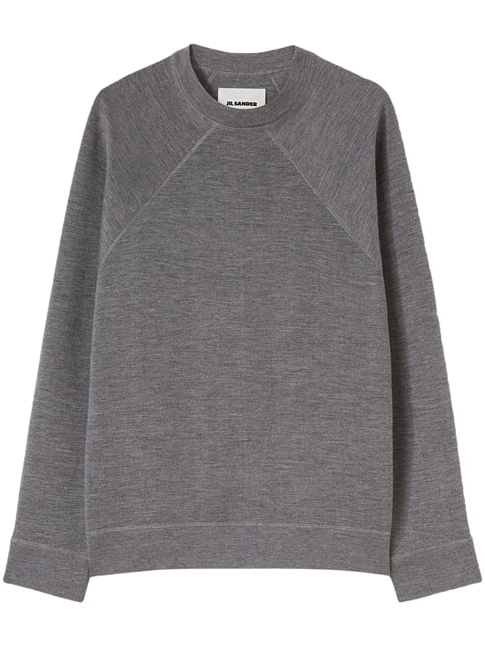 

Меланжевая толстовка с круглым вырезом JIL SANDER, серый