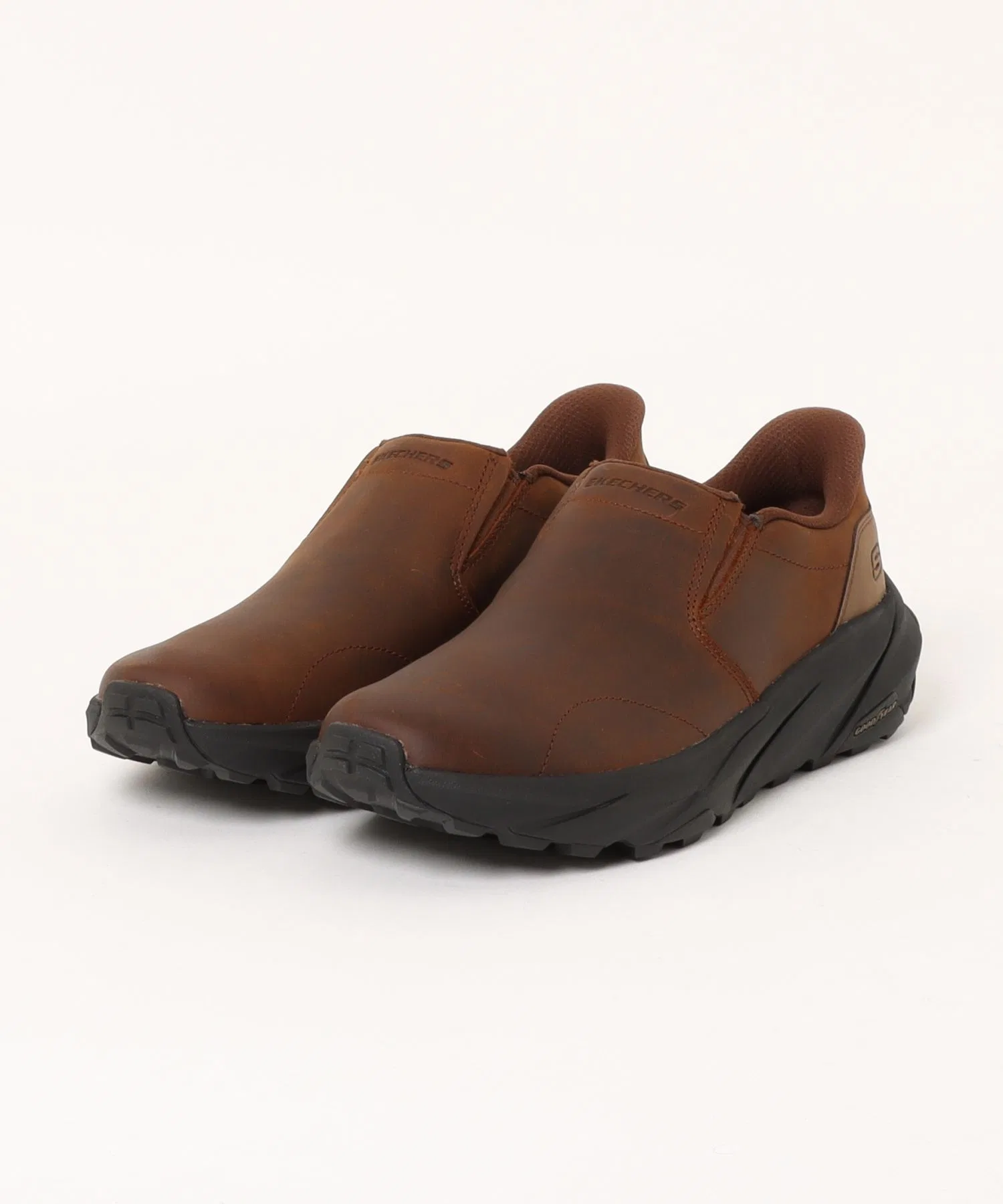Мужские кожаные кроссовки SKECHERS CONNER-RAYNE коричневые