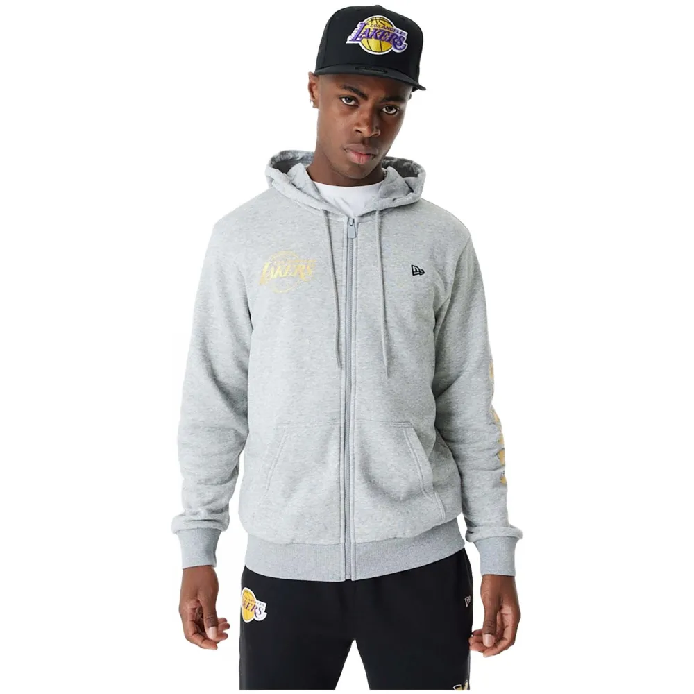 

Толстовка New Era NBA Team Script Los Angeles Lakers full zip, серый