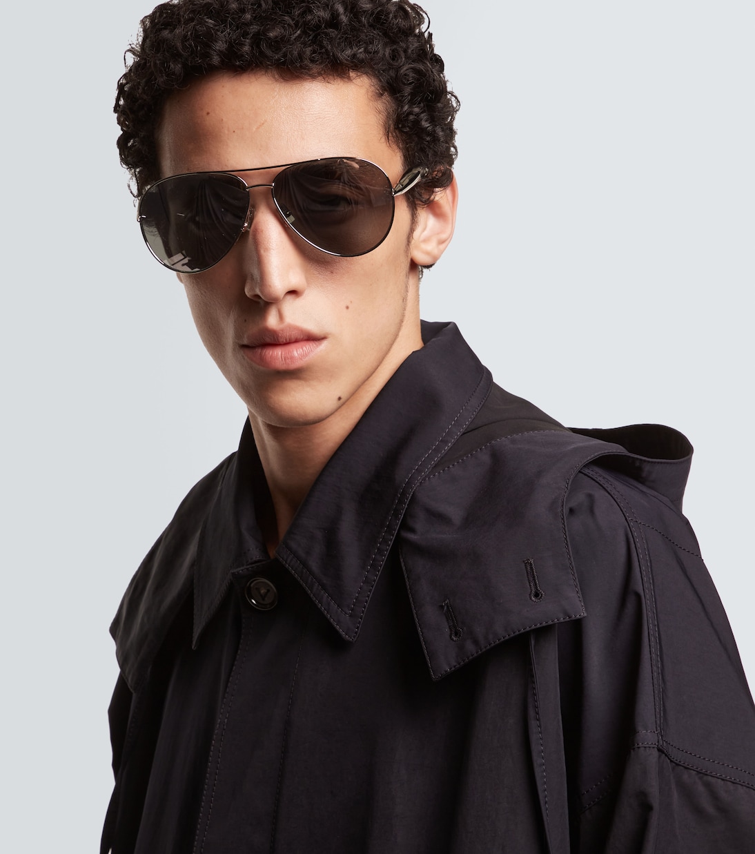 Солнцезащитные очки Sardine Aviator Bottega Veneta, серебряный — фото 3