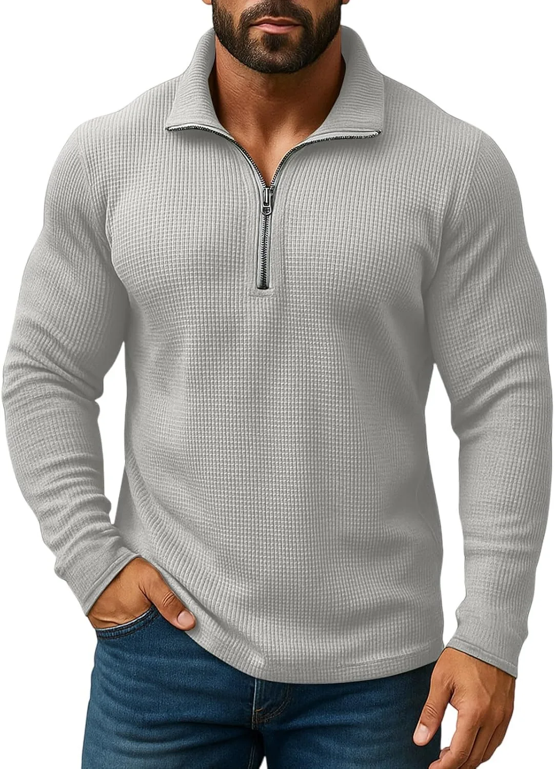 

Толстовка с молнией на четверть, оверсайз, легкая