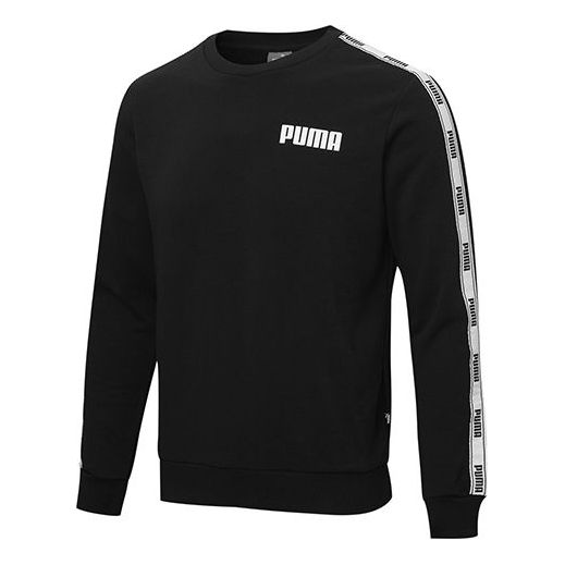

Свитер logo tape sweatshirt 'black white' Puma, черный