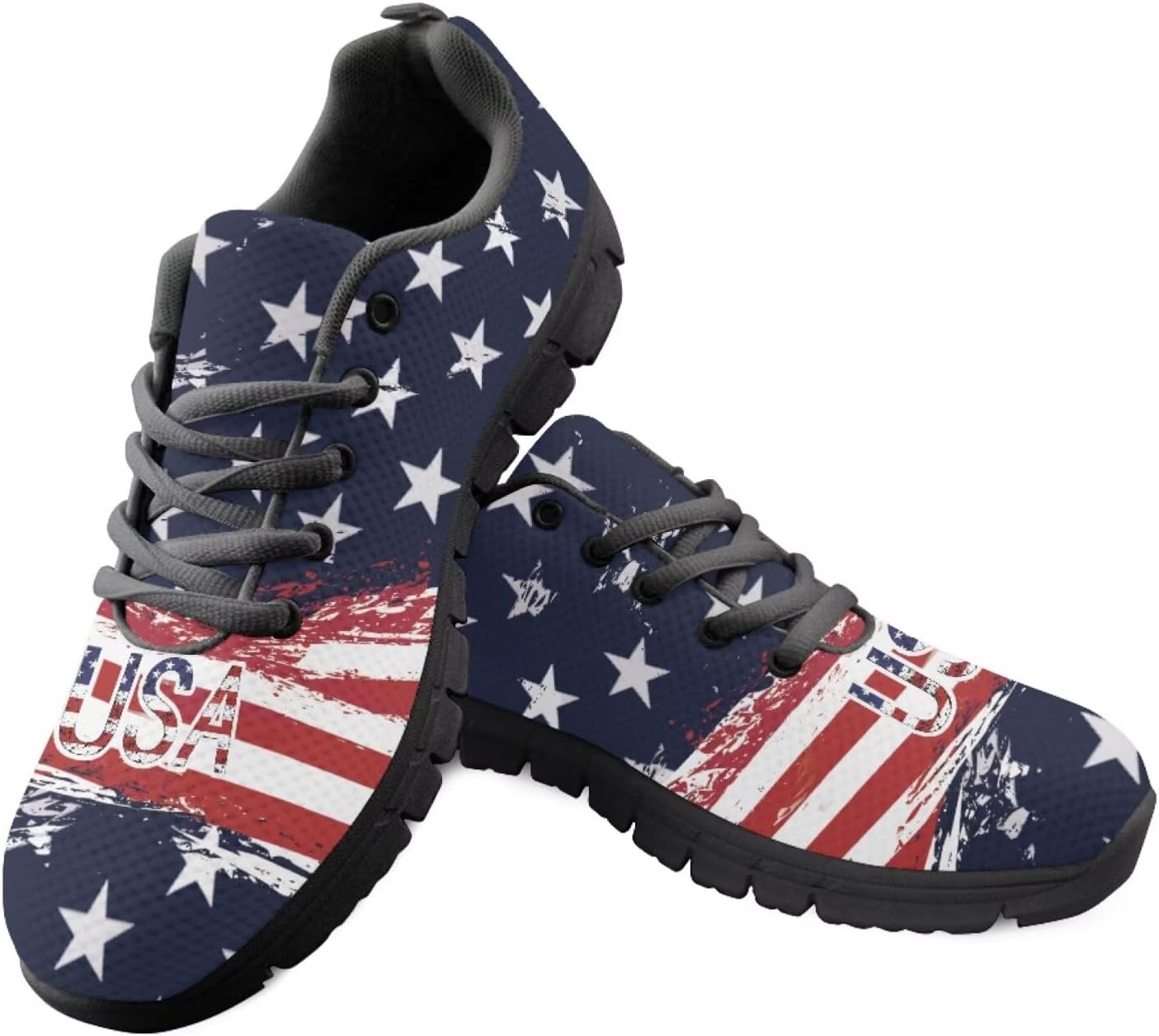 

Кроссовки с флагом США для прогулок, кеды на 4 июля, повседневные беговые кроссовки для Дня независимости Getelinseng, American Flag Usa