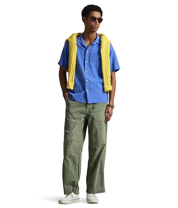Рубашка Classic Fit из льняной смеси с сирсакером Polo Ralph Lauren, Scottsdale Blue — фото 2