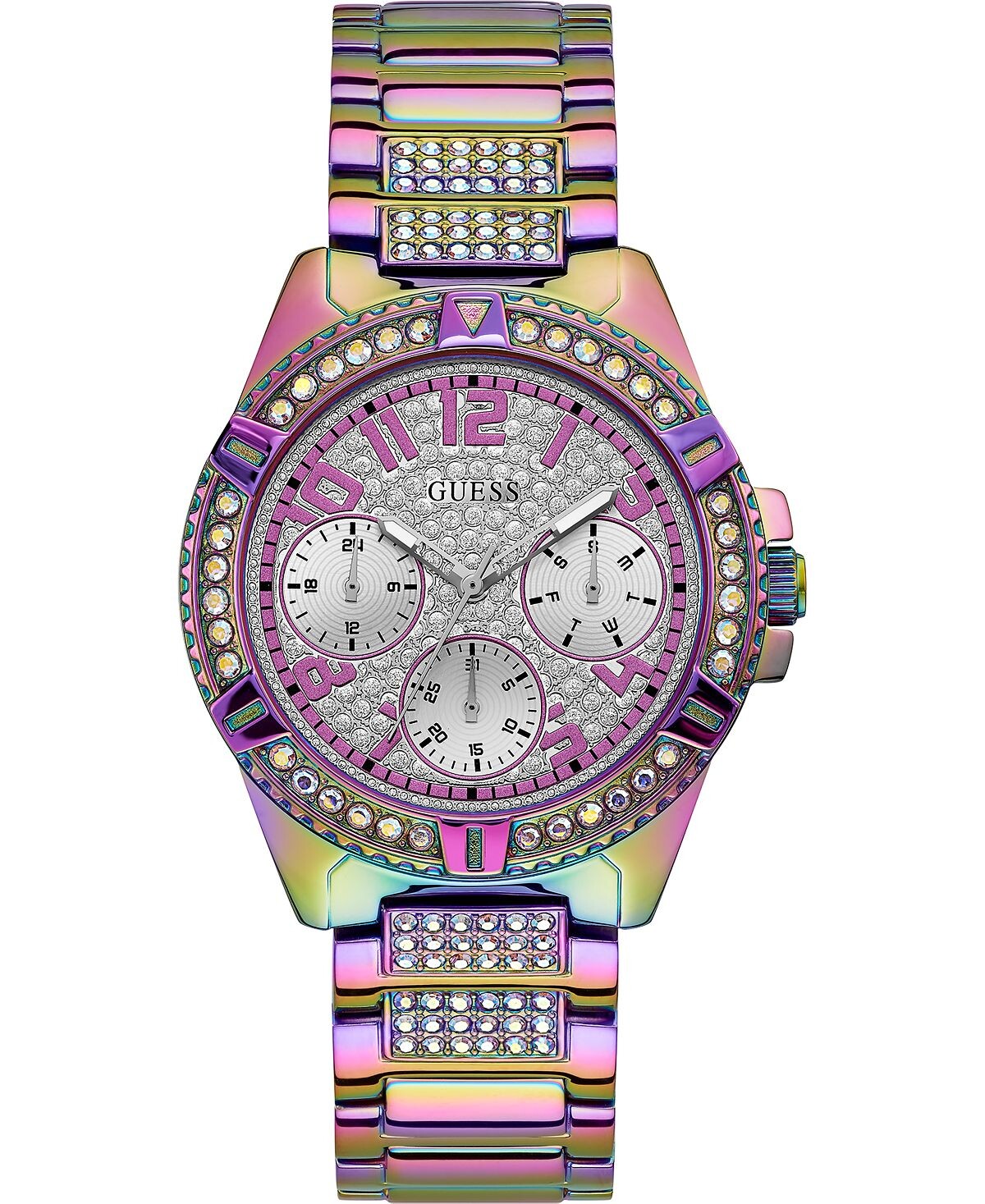 

Женские часы с браслетом из нержавеющей стали Rainbow, 40 мм GUESS