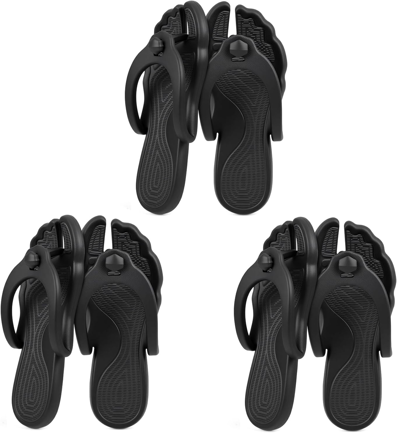 

Вьетнамки Rosoz для женщин и мужчин, складные дорожные тапочки, легкие шлепанцы для душа, нескользящие, быстро сохнущие, для ванной, кемпинга и пляжа, черный