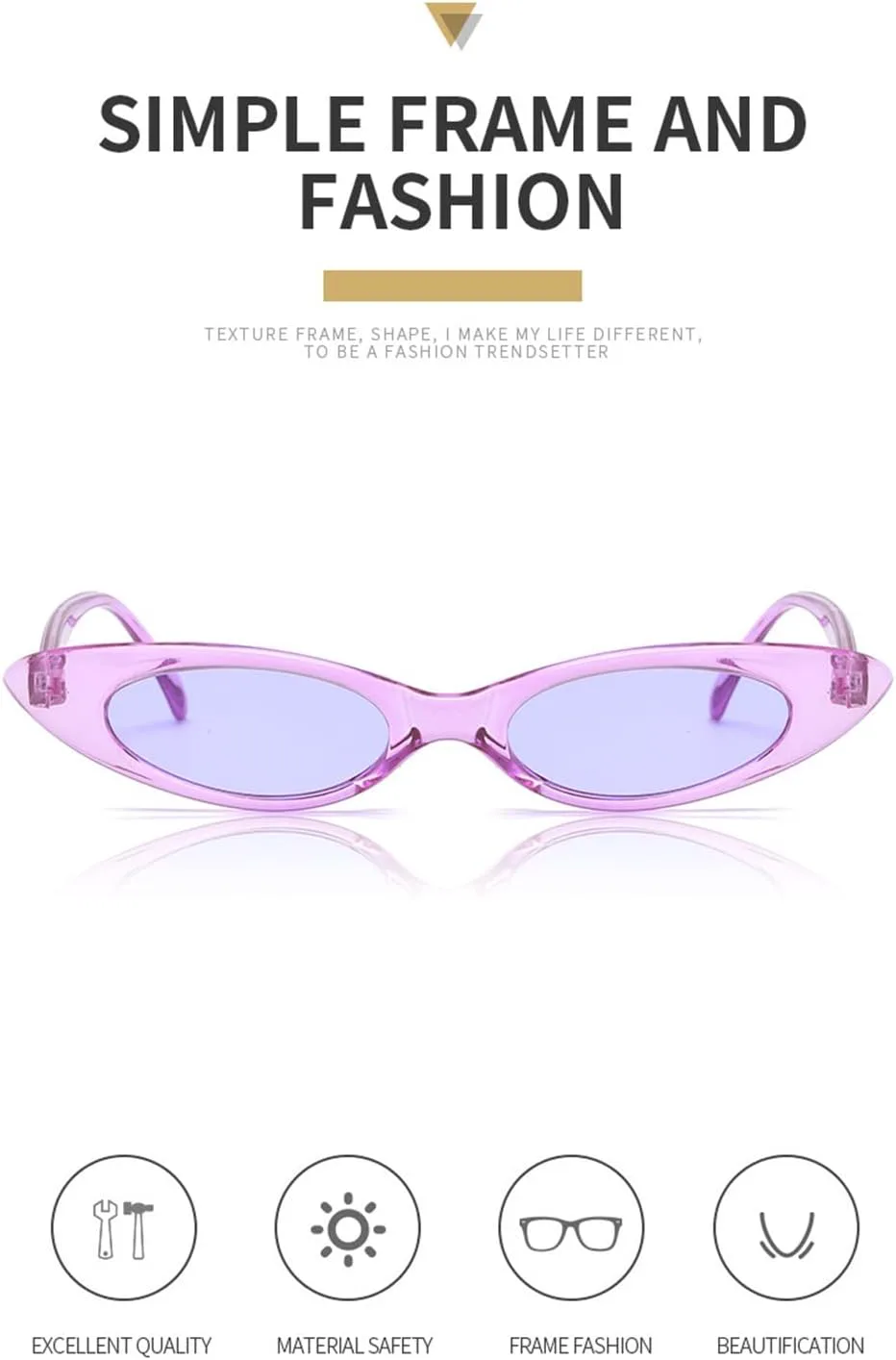 

Солнцезащитные очки в стиле ретро «Кошачий глаз» 2026 года, маленькая оправа, для мужчин и женщин, для отдыха на природе (Цвет: C, Размер: Средний) MTZJH, C