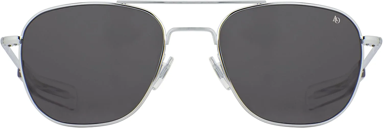 

Оригинальные солнцезащитные очки-пилот AO American Optical | Линзы SkyMaster | Доступны поляризованные и неполяризованные линзы, Silver / True Color Gray Lens