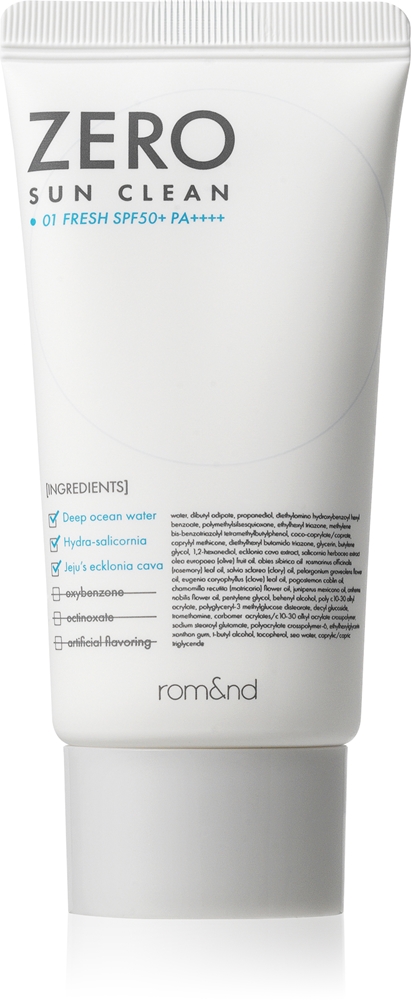 

Минеральный защитный флюид для лица Zero Sun Clean SPF 50+ Rom&Nd, atspalvis 01 fresh 50 мл