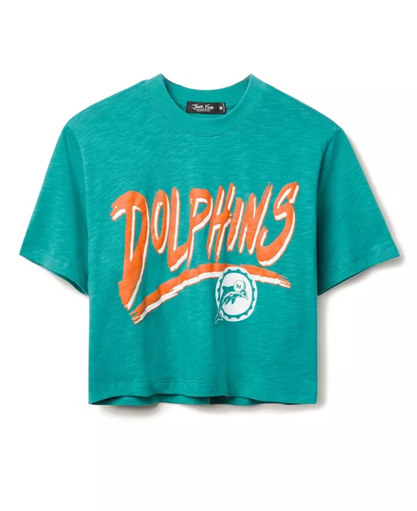 

Женская футболка с высоким воротником NFL Miami Dolphins Thrill Junk Food Clothing, синий
