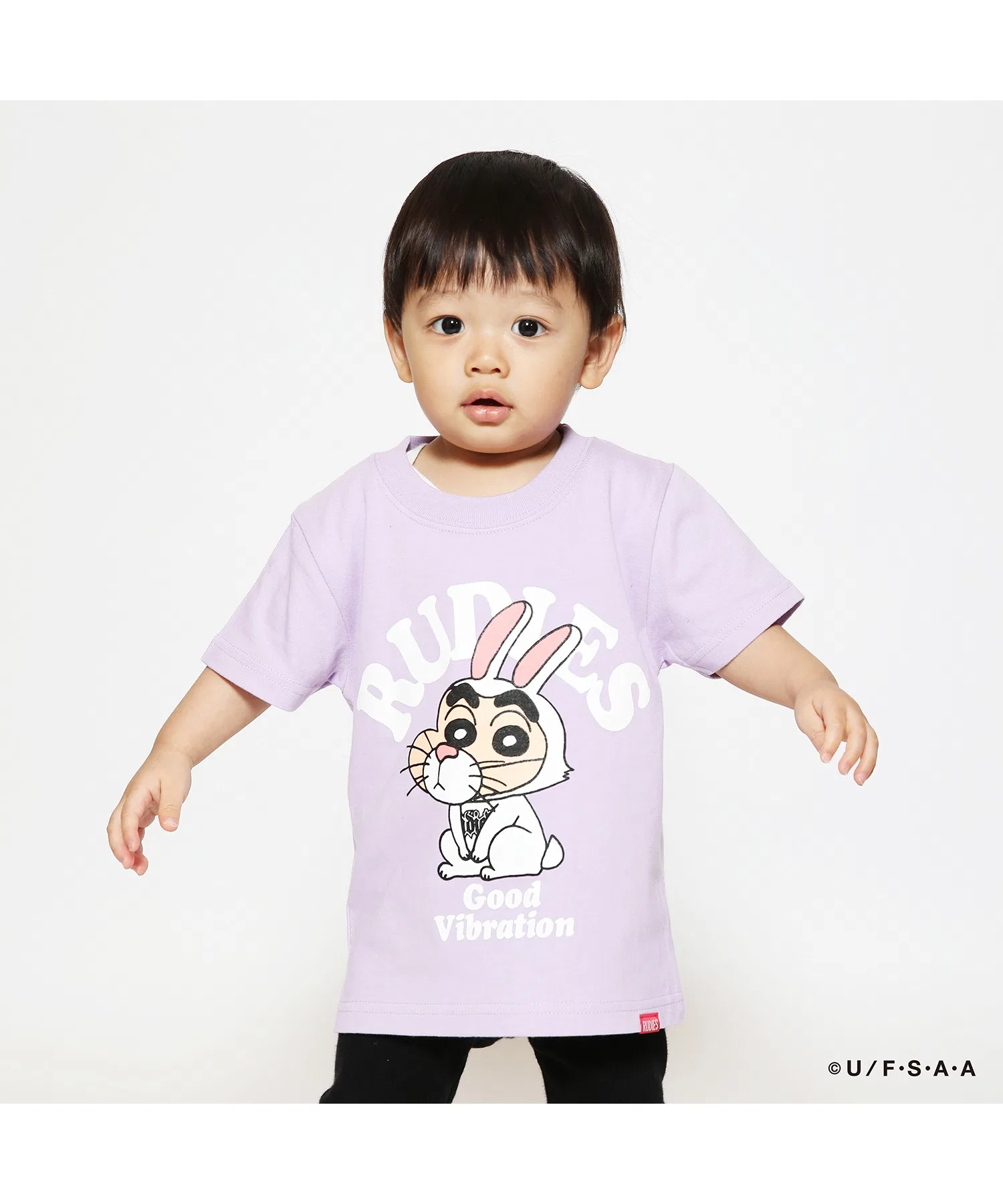 Детская футболка RUDIE'S x CRAYON SHINCHAN с принтом кролика, фиолетовая