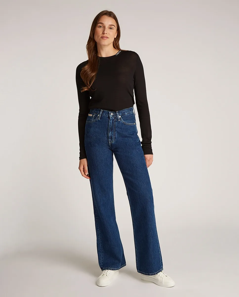 

Женские джинсы ковбойского стиля с клешем и высокой посадкой Calvin Klein Jeans, синий