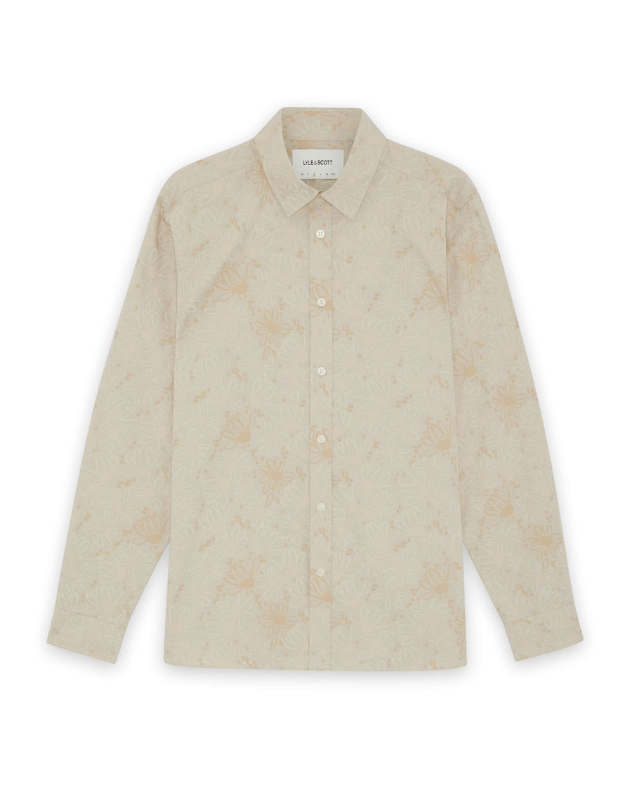 

Рубашка на пуговицах классического кроя Lyle & Scott, Beige/Cream/Kitt