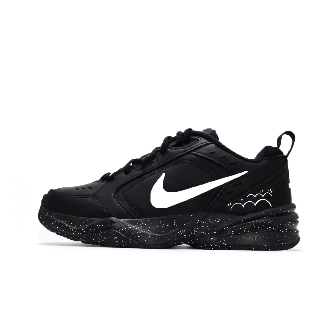 

Nike Air Monarch 4 Night Snow Slip Resistant Abrasion Resistant Low top Chunky Sneakers Unisex Black