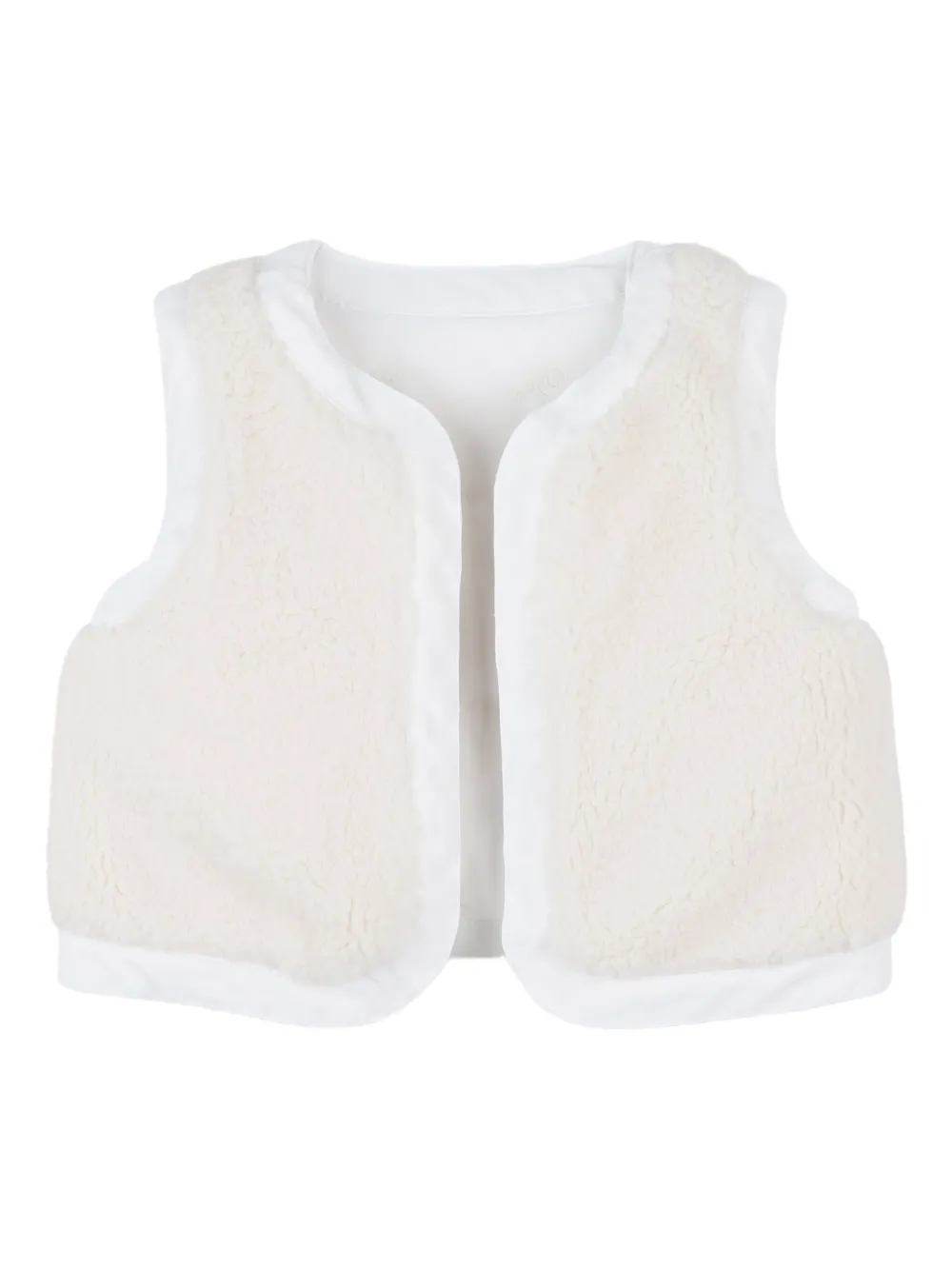 Жилет из искусственного меха Chloé Kids, белый — фото 3