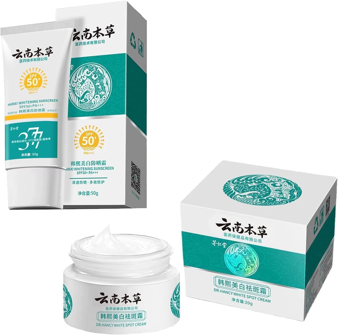 Набор Domatus — SPF дневной крем Dr Hancy White Spot Cream для лица, 2 шт., набор с солнцезащитным кремом