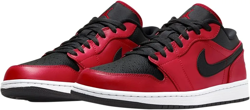Мужские баскетбольные кроссовки Nike Air Jordan 1 Low, белый/черный/красный — фото 3