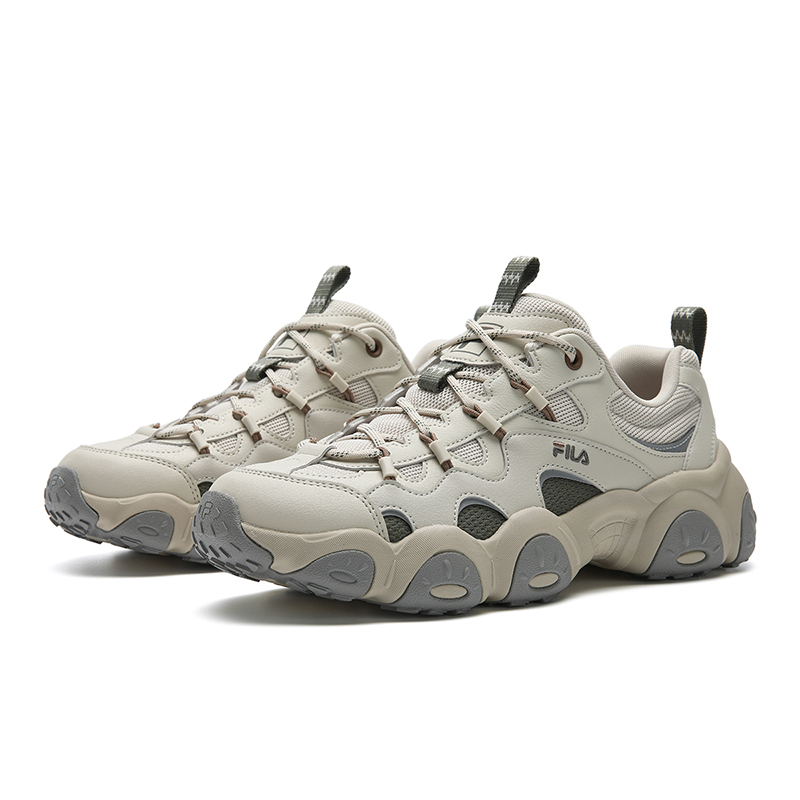 FILA Кроссовки мужские FLUID 7 с амортизацией, устойчивые к истиранию, дышащие, с полным покрытием, легкие, низкие, массивные, бело-серые — фото 4